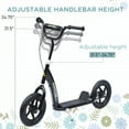 thumbnail image 6 of HOMCOM Kick Scooter for Kids 5-12 Years Old, Big Wheel Kids Scooter with Adjustable Height Handlebar, Non-slip Footplate, Rear Brake, Black, 6 of 10