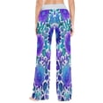 thumbnail image 5 of Women's Long Sleep Pants Home Pants Sleep Pants Wide-Leg Pants Design Elastic Fabric Casual Pants M Blue Watercolor Leaves, 5 of 7