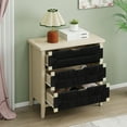 thumbnail image 6 of Lisonu 3-Drawer Accent Cabinet with Hand-Woven Seaweed Doors, Modern Sideboard Buffet with Pinewood Frame for Living Room, Entryway, Natural, 6 of 23