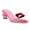 Pink, variant on Women Open Toe Crystal Low Heels Backless Square Rhinestone Clear Slide Sandals Slip On Block Transparent PVC Shoes Size 10 White
