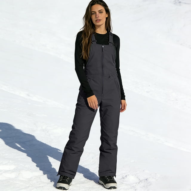 Salopette de Planche à Neige Isolée pour Femmes Imperméable Pantalon de Ski Hiver Chaud Sangle Réglable Coupe-Vent Combinaison de Neige