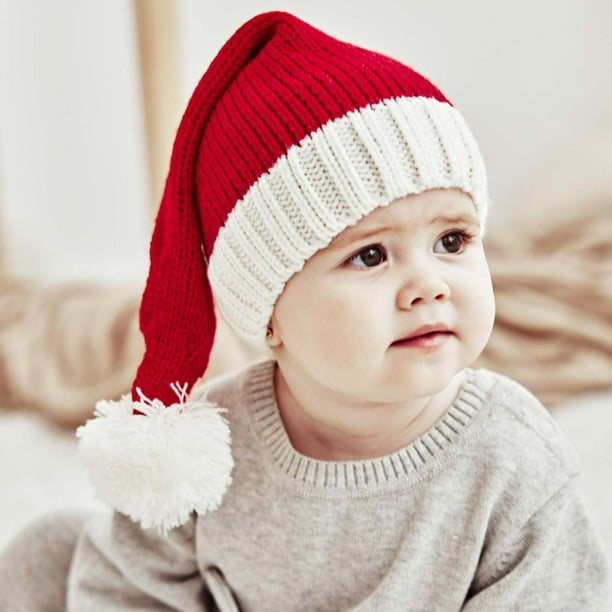 Noël Maman Bonnet Bébé Bonnet Parent-enfant Père Noël Chapeau Tricoté Hiver  Chaud Casquette de Noël