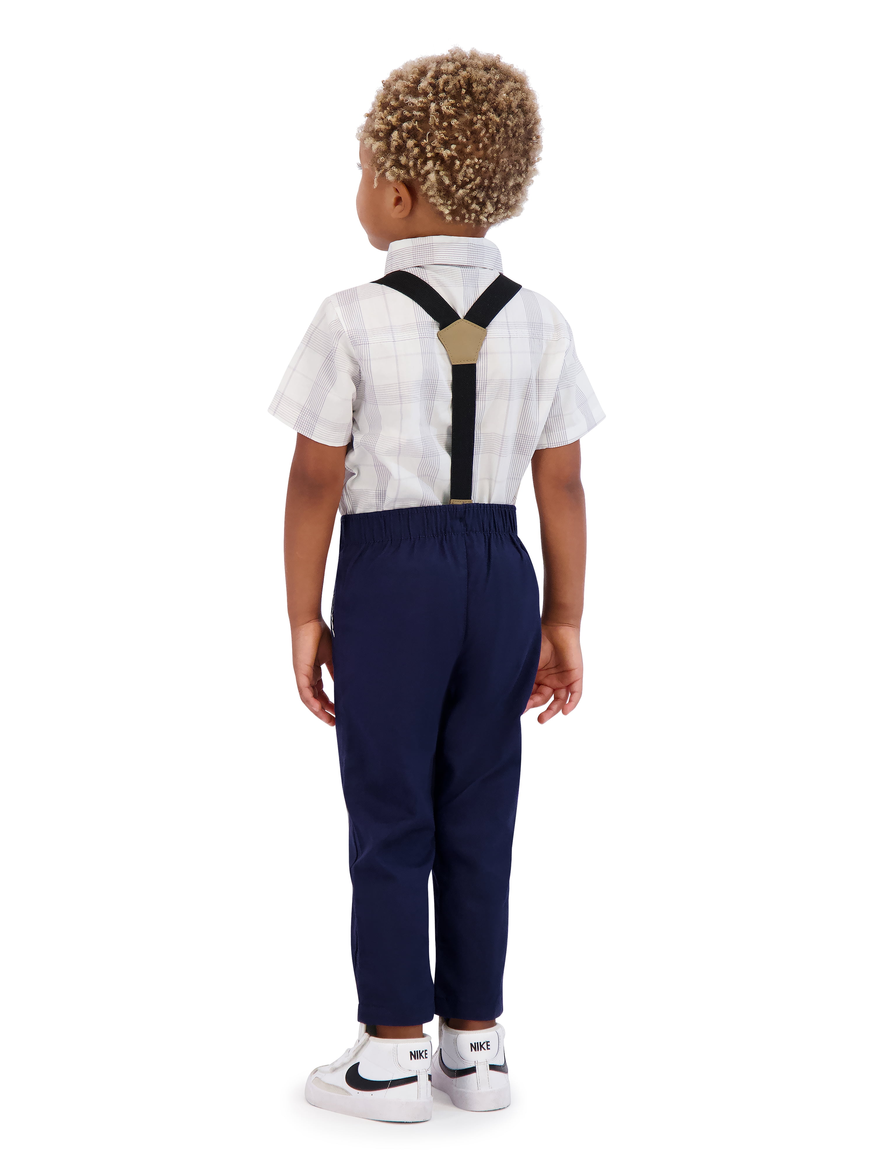 Tahari Toddler Boy White Bow Tie & Suspender Pant Set, Size 2T-4T