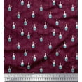 thumbnail image 1 of Soimoi Purple Poly Georgette Fabric Spider,Web & Vintage Bottle Print Sewing Fabric Yard 52 Inch Wide, 1 of 3