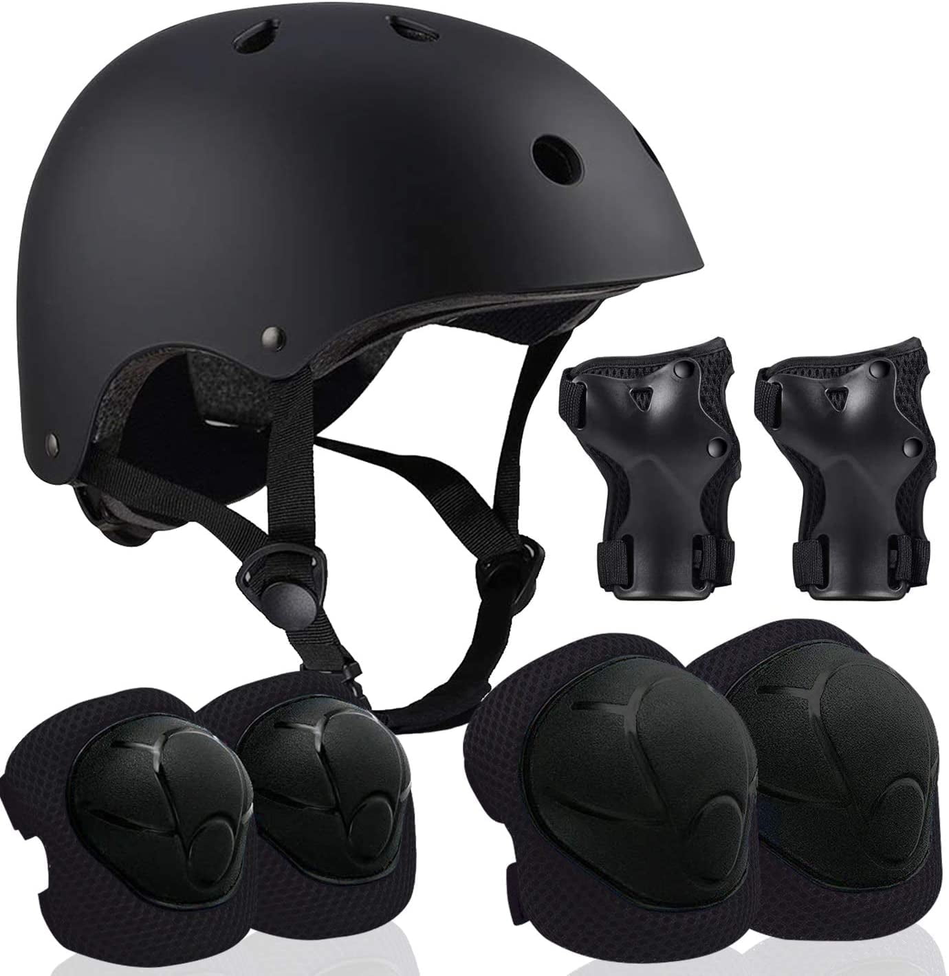 OutdoorMaster Skateboard Cycling Helmet - Two Removable Liners Ventilation Multi-Sport Scooter Roller Skate Inline Skating Rollerblading For Kids, Youth & Adults - L - Black