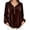 Coffee-#010, variant on Velvet Blouses for Women Long Sleeve V Neck Button Down Shirts Ruffle Elegant Vintage Party Tops,Dark Blue 2XL