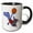 Black/White, variant on 3drose, Funny Cute T-rex Dinosaur Playing Basketball Slam Dunk Cartoon, 15oz Mug