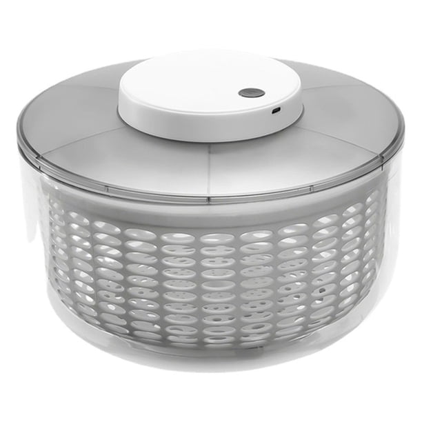 Secador eléctrico de lechuga con centrifugadora de ensalada, lavadora de frutas multifuncional con centrifugadora de lechuga de gran capacidad de 6L