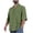 Army Green, variant on Chiccall Men's Casual Cotton Linen Summer Tops Solid Short Sleeve Button Down Beach Holiday Shirts with Pocket