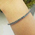 thumbnail image 3 of Dazzlingrock Collection 12.00 CT 14K Round Cut Real Blue Diamond Ladies Tennis Bracelet, White Gold, 3 of 5