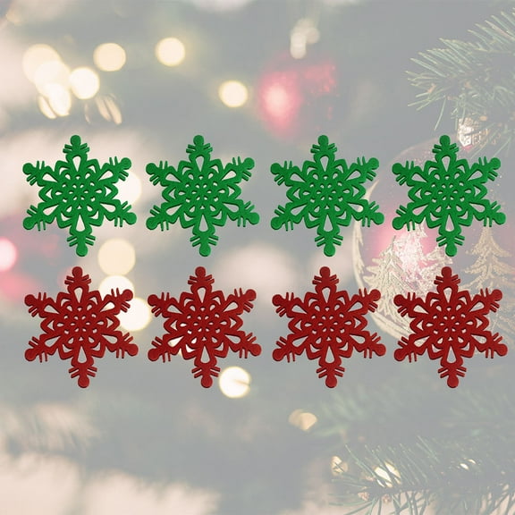 GOOHOCHY 2 Sets Decoration Snow Coaster Christmas Coasters 11.00X11.00X0.30CM Red