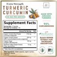thumbnail image 2 of Turmeric Curcumin Supplement with 95% Curcuminoids, Organic Turmeric & Ginger 1750mg, BioPerine Black Pepper for Best Absorption, Nature's Vegan Joint Support, Non-GMO, Bottled in USA - 360 Capsules, 2 of 9