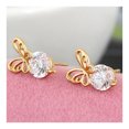 thumbnail image 2 of 18K Gold Galvanized Austrian Zircon Ear Studs   white, 2 of 4