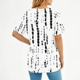 thumbnail image 7 of Summer Tops for Women V Neck Striped T Shirts Colorblock Trendy Casual Short Sleeve Base Graphic Tees Plus Size (2XL, White), 7 of 7