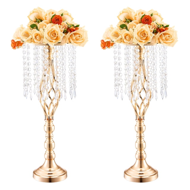 VEVOR 2 Pcs Vase Support de Fleurs de Mariage en Cristal de 55 Cm/21,65” de Hauteur pour Déco de Fête