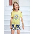thumbnail image 4 of Oudiya Cold Shoulder Tie Knot Top & Casual Shorts (Girl's), 2-Piece Set, Sizes 4-11 Y, 4 of 9