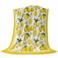 thumbnail image 6 of Yellow Summer Lemon Blanket Soft Cozy Warm Throw Blanket for Couch, Plush Fuzzy Flannel Fleece Blankets for Sofa, Summer Botanical Watercolor Bed Blankets Lightweight Gifts for Women, 30"x40", 6 of 9