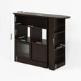 thumbnail image 2 of Maritcute Modern Rotating Bar Cabinet - Counter Height with Storage, Ribbed Glass Door, 3 Shelves, 2 of 9
