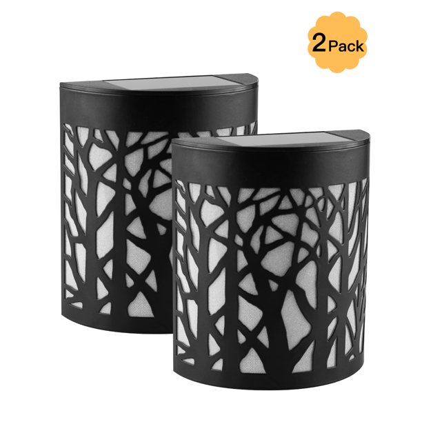 Pack of 2 LED Solar Powered Color Changing Mount Night Light Outdoor