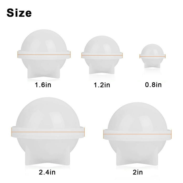 5PCS Different Size Silicone Sphere Resin Molds for DIY Handcraft
