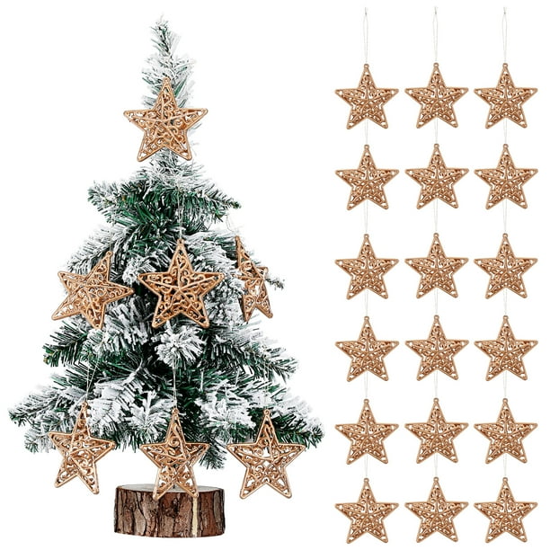 18 piezas de decoración para árbol de Navidad: decoración colgante en forma de estrella. Estrellas huecas para la punta del árbol, accesorios para fiestas y decoración de temporada.