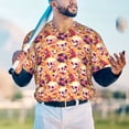 thumbnail image 5 of Lsque Skull rock record Pattern Mens Polo Golf Shirts Funny Graphics Shorts Sleeve Button Shirts Baseball T-shirt-Small, 5 of 7