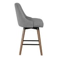 thumbnail image 4 of Bagford 26" Swivel Counter Stool with Medium Espresso Legs in Charcoal Fabric, 4 of 8