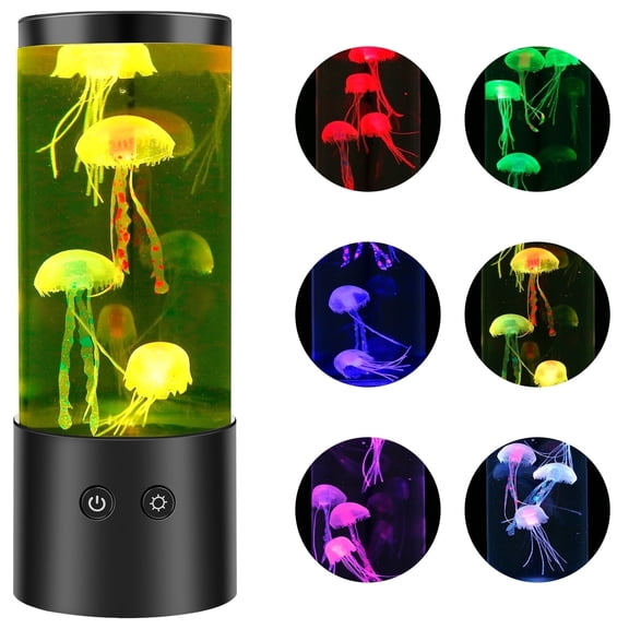 SSIONN LED Jellyfish Aquarium Night Light, 7 Color Changing Effect, Desktop Decor for Home Office Walmart