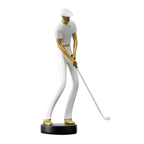 Figura de golf, escultura moderna de resina, ideal para el hogar, la oficina, la sala de estar y los amantes del golf. Blanco C
