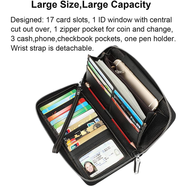 RFID Blocking Wallets For Women 100% Leather Large Capacity  display picture 3