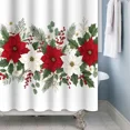thumbnail image 5 of Tchckioa Red and White Floral Shower Curtain,Hooks Top Waterproof Bath Curtain for Bathroom,72x84 Inch, 5 of 6