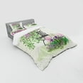 thumbnail image 2 of Ambesonne Summer Bedding Set 4 Pcs, Flowers Blooming Garden, Queen, Purple Green, 2 of 2