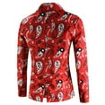 thumbnail image 5 of Mens Christmas Blazers Slim Fit Business Casual Men Suit Sport Coat One Button Travel Blazer Lightweight Suit Jacket Red L, 5 of 7