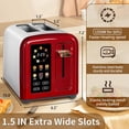 thumbnail image 2 of SEEDEEM tostador de 2 rebanadas, visualización LCD de tostador de acero inoxidable y botones táctiles, velocidad de calentamiento 50% más rápida, selección de 6 panes, configuración de 7 sombras,, 2 of 5