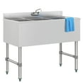 thumbnail image 2 of 38" Three-Compartment Commercial Bar Sink with 3" Backsplash and Low Lead Faucet, 2 of 6