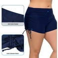 thumbnail image 4 of Women's Swimsuits Bottoms Drawstring Solid Color Swim Trunks Boyleg Board Shorts, 4 of 6