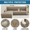 thumbnail image 4 of TOPCHANCES Reversible L Shape Sofa Slipcover, Sectional Couch Cover (Large Size, Taupe), 4 of 12