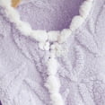 thumbnail image 4 of Women's Robes Womens Texture Flower Plush Robe Soft Warm Fleece Bathrobe Winter House Coat Long Robes Loungewear XL, 4 of 6