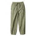 thumbnail image 7 of VBVC Women's Y2K Gingham Drawstring Jogger Pants , Casual Plaid Lounge Pants For Women , Ladies' Button Hem Trousers with Pockets, Army Green , S-2XL, 7 of 7