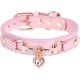 thumbnail image 1 of - Collar de perro de moda con diamantes brillantes y dije de corazón, collar de diamantes de imitación de piel sintética ajustable, hebilla dorada para perros pequeños y medianos (rosa, S), 1 of 1