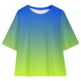 thumbnail image 4 of ZACPNCV Girls Short Sleeve T Shirt with Biker Shorts Set 2 Piece Summer Outfits Blue 8-9 Years, 4 of 8