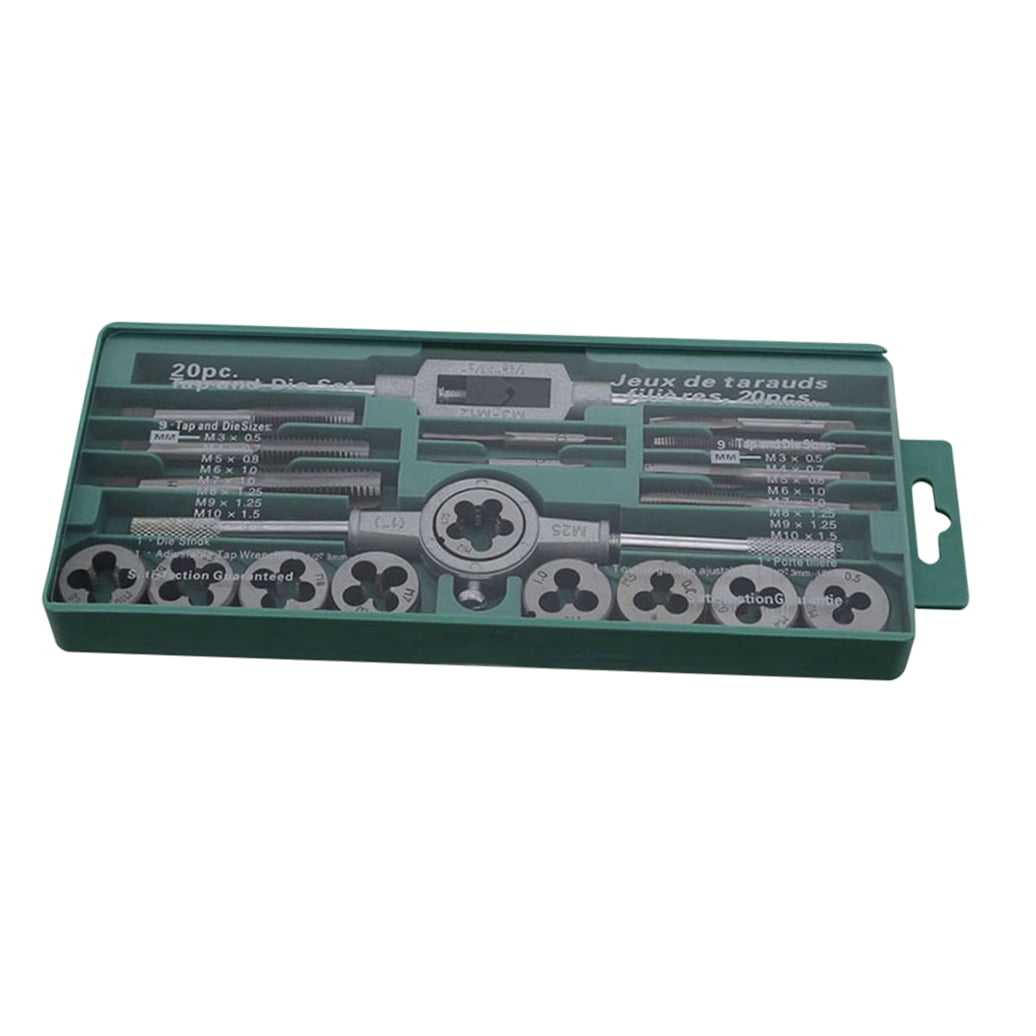 SASABAXI 20Pcs Die Set Metric and Standard Threading Taps for Machine Manufacturing Tools
