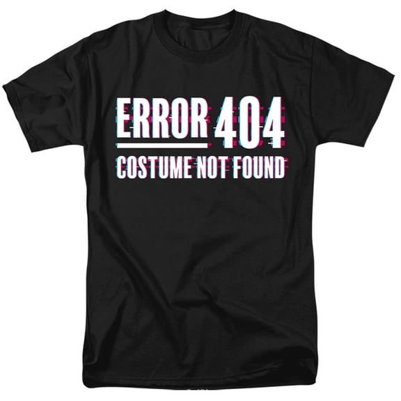 Popfunk Halloween Error 404 Costume Not Found Unisex Adult T Shirt, Black, 2X-Large