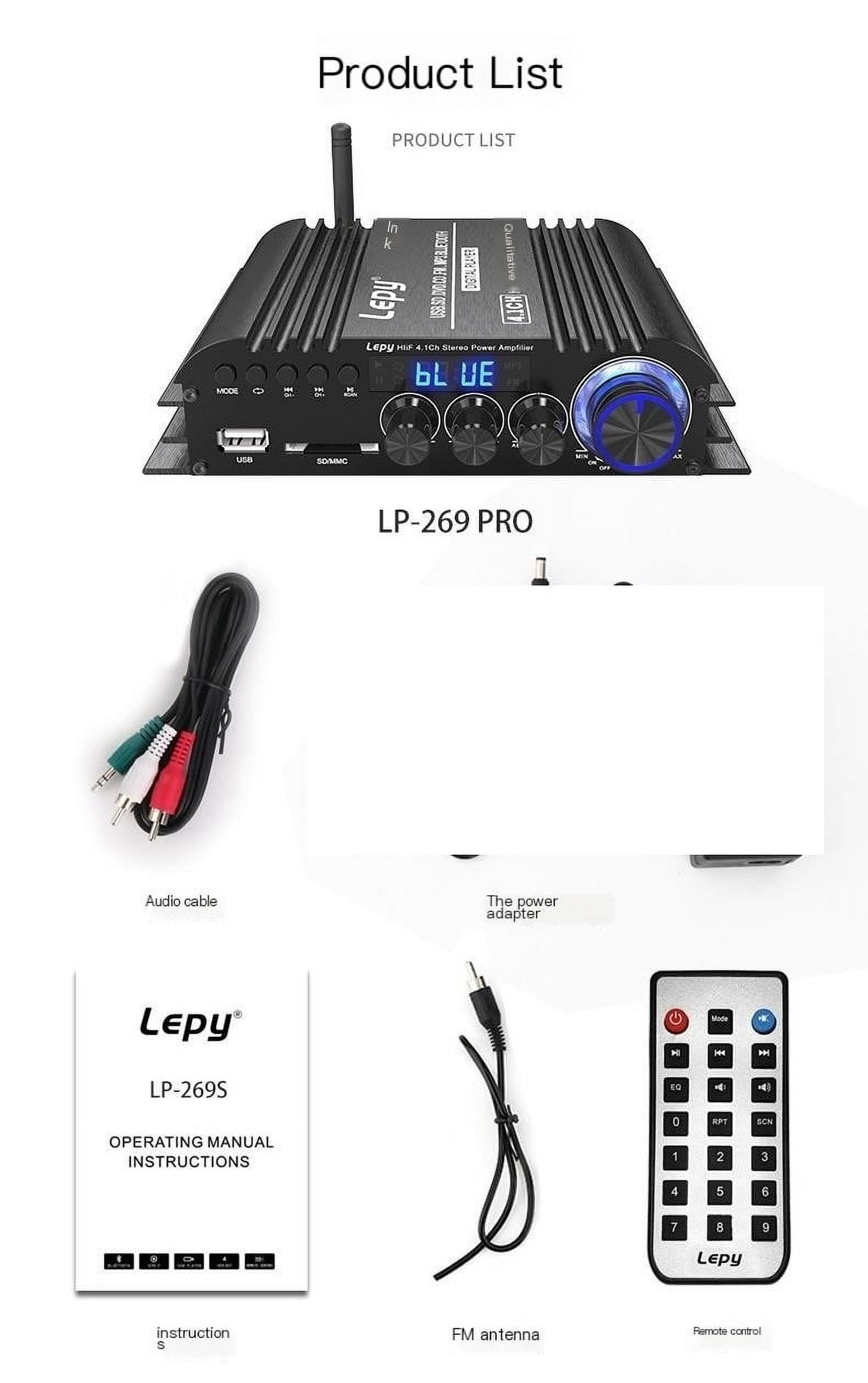 4*400W 4.1 Mini Hi-Fi Digital Bluetooth Wireless Power Amplifier Car Home Stereo Speakers Bass Amplifier ,Wide Application