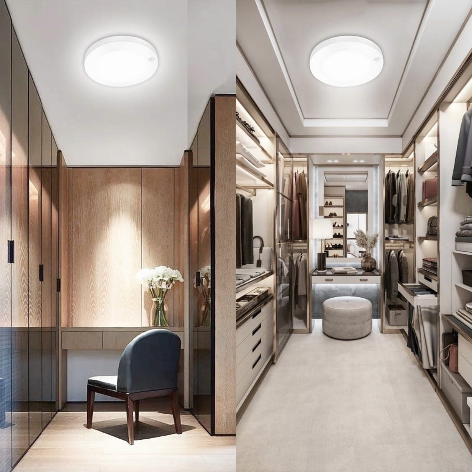 Lucere Motion Sensor LED Ceiling Light, 6inch 120V LED Flush Mount Round Lighting Fixture, 10W 700lm LED Closet Light for Indoor/Outdoor, Porches, Closet Rooms, Stairs, Hallways, 5000K Daylight White