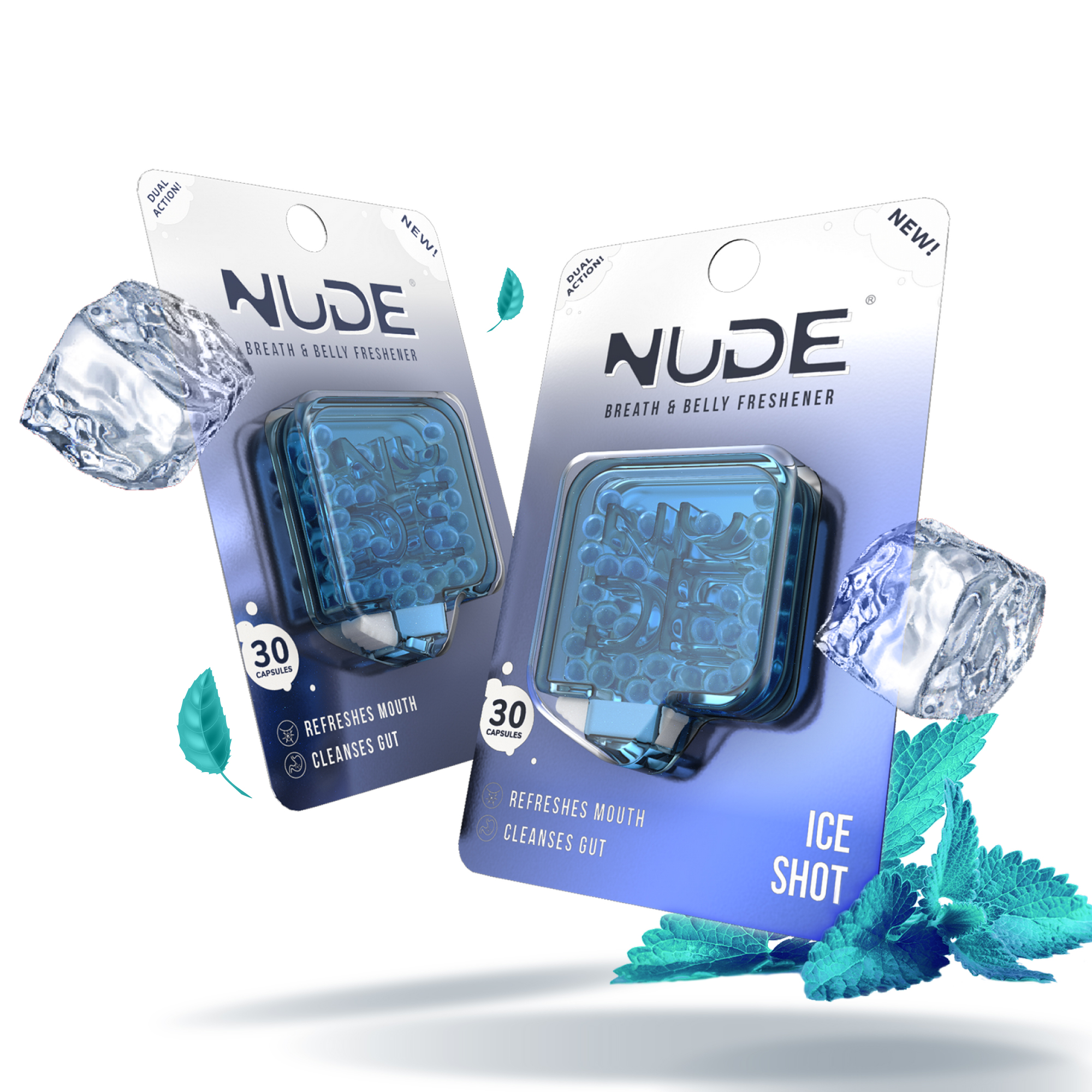 NUDE Breath Mints for Bad Breath Ice Shot Breath Freshener For