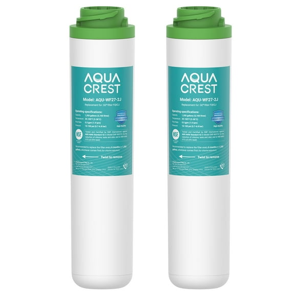 AQUACREST FQK2J Under Sink Water Filter, Replacement for GE FQK2J, FQK1K, NSF/ANSI 42 372 Certified, 1320 Gallons Dual Flow Drinking Water Replacement Fil