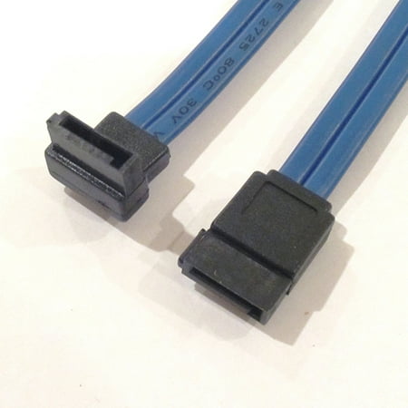 - 7 Pin SATA 90 Degree Left Angle to Straight 7 Pin Cable 20 Inches