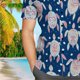thumbnail image 5 of Camisa Blusa de playa de vacaciones tropicales de manga corta con botones y estampado floral para verano S, 5 of 5