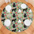 thumbnail image 2 of Cute Bulldog Dog and Flower Florals Round Fitted Tablecloth with Elastic Edge,Dining Table Cover Waterproof,Outdoor Round Tablecloth for Camping,Dining,Indoor and Outdoor, 2 of 7